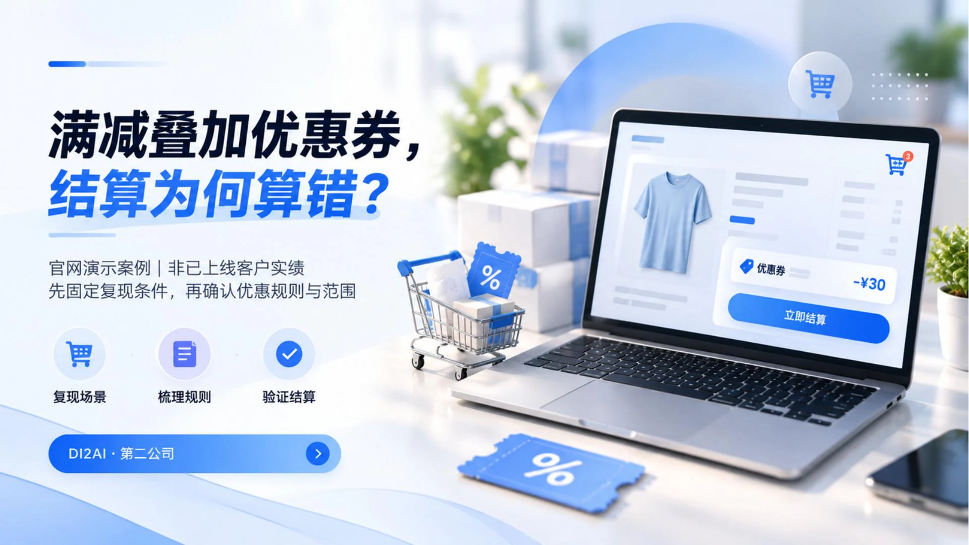 结算优惠算错,定位并修复商城 Bug · 业务场景与输入